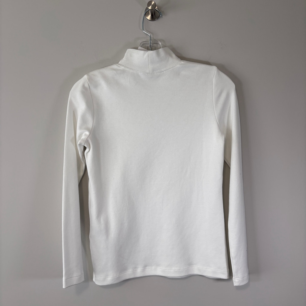 Karen Scott Petite White 100% Cotton Solid Mock-Neck Long Sleeved Top NWT - Picture 5 of 6
